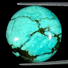 09.00Cts Natural Tibetan Turquoise Round Cabochon Loose Gemstone 18x4mm