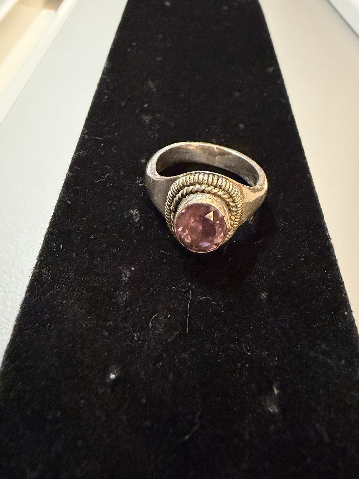 Large Silver Natural Amethyst Ring - image 2