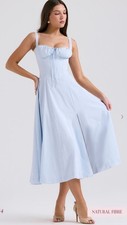 House of CB Carmen baby blue midi dress size small/bigger cup  