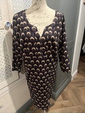 Boden Peacock Cord Dress Tunic Long Sleeve UK 20R Concealed Zip Excellent