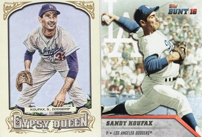 Sandy Koufax Lot of 2 2014 Topps Gypsy Queen/ 2016 Topps Bunt