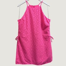Lilly Pulitzer Pearl Romper Woman's Size 14 Raz Berry Neon Sunburst Eyelet Prepp