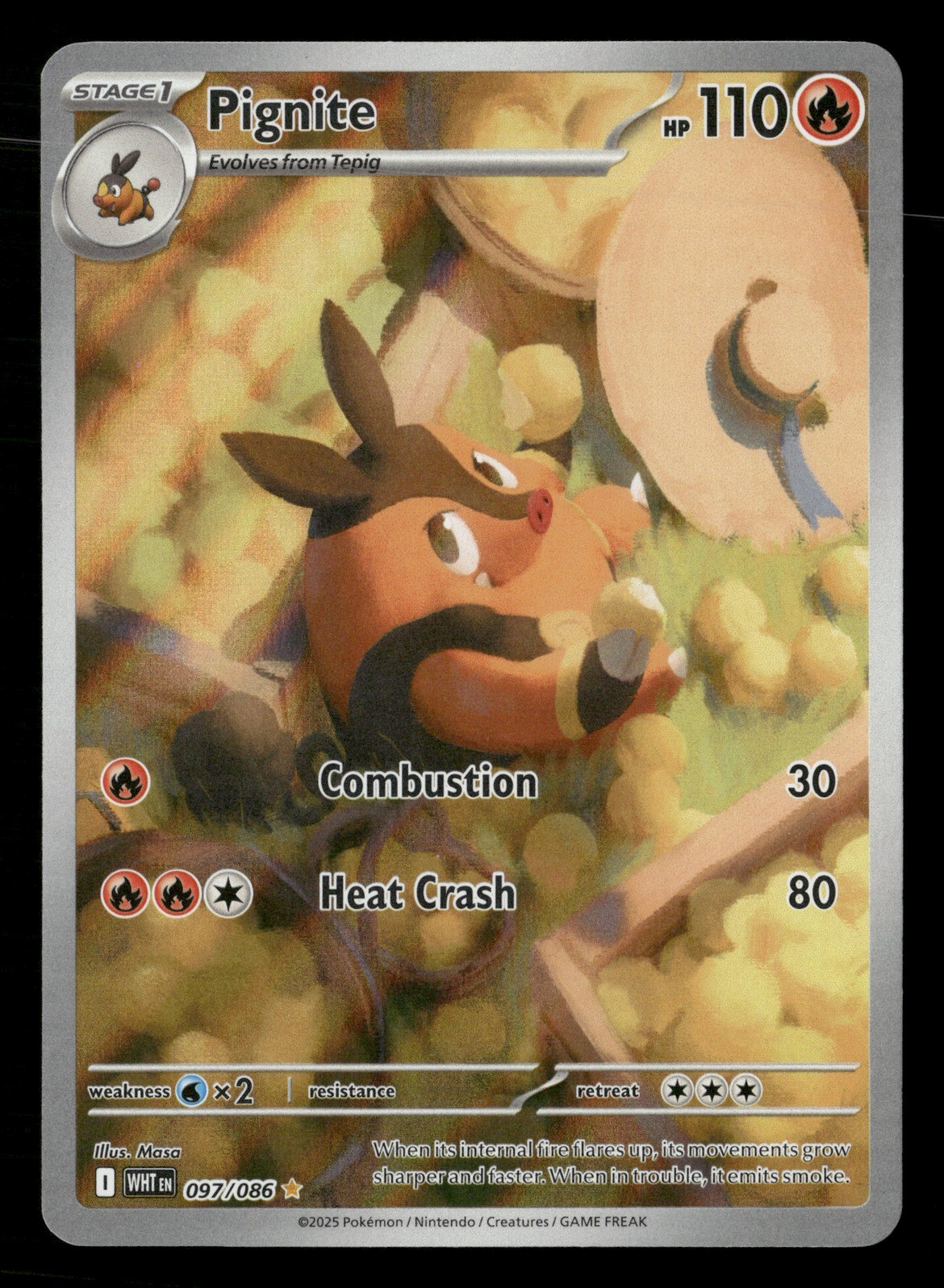 pignite pokemon card Reverse Holo Mega Evolution Start Deck 100 MC 110/742  Japan2UK Uncommon Card Type Pignite Cosmic Eclipse Pokemon Card