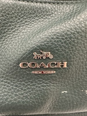 Vintage Coach Pebbled Teal Green Backpack Logo Zipper  display picture 3