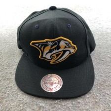 Nashville Predators Hat Cap Snap Back One Size Black NHL Hockey Mitchell & Ness