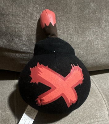 Fruit Ninja Bomb Black Red Plush Stuffed Animal 2011 Halfbrick Studios
