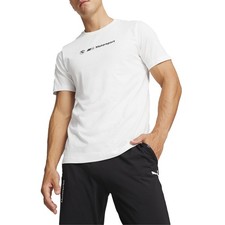 PUMA Bmw M Motorsport Logo Crew Neck Short Sleeve T-Shirt Mens White Casual Tops