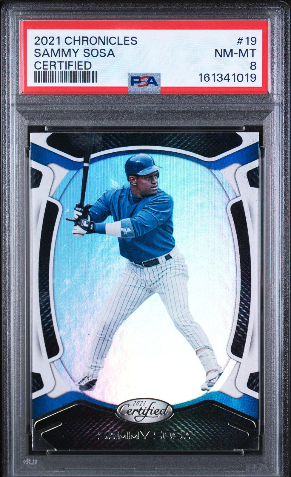 2021 PANINI CHRONICLES CERTIFIED #19 SAMMY SOSA PSA 8