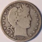 1915 D Barber Half Dollar, Nicely Circulated, VG, Nice Date, Sharp Problem Free!
