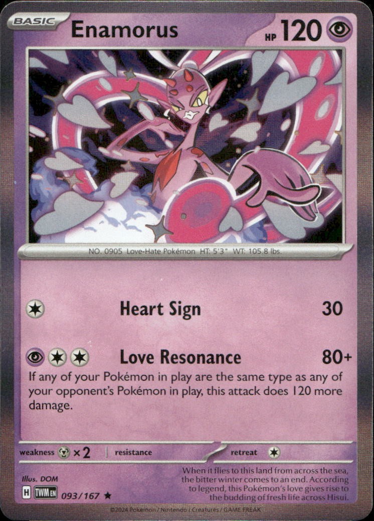 Enamorus Twilight Masquerade 093/167 English Pokémon Near Mint