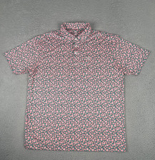 Rhoback Mens XL Polo Shirt Green Pink Azalea Masters Golf Tournament Performance