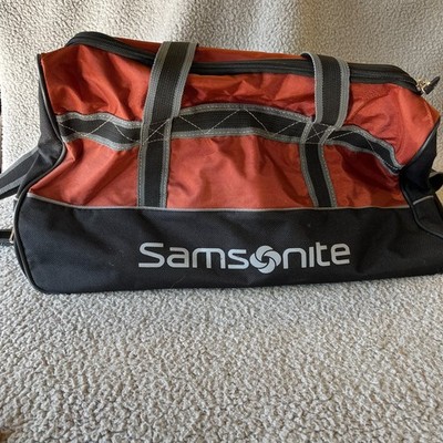 Samsonite Carry On Overnight Shoulder Bag Orange Travel Duffle Weekender Luggage