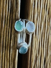 Silberring mit 3 Aqua Steinen   Sommerlich Mo...