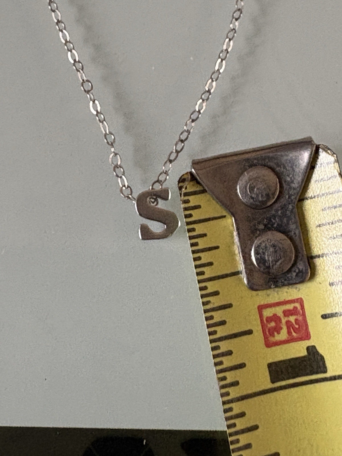 925 Sterling Silver Tiny Initial Letter S Necklace - image 4