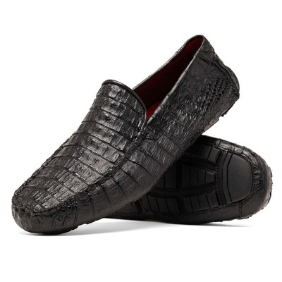 Milano Driver Loafers Marco Di Milano Remo Caiman Crocodile Driving Shoes Wine  main image 4