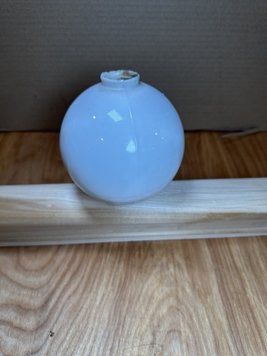 Antique Plain Round White Milk Glass Lightning Rod Ball No Caps