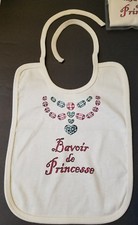 NEW Vintage ADRI Bib "BAVOIR de PRINCESSE" eco friendly Organtic Cotton