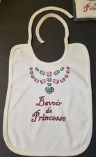 NEW! Vintage ADRI  Bib "BAVOIR de PRINCESSE" eco friendly Organtic Cotton 