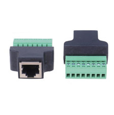 2pcs RJ45 to 8pin female terminal welding free crystal head network adapter