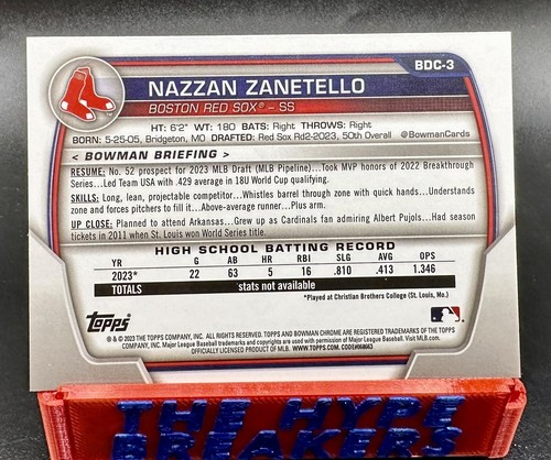 Nazzan Zanetello 1st ASIA Refractor MOJO 2023 Bowman Draft Chrome Exclusive SP - Picture 2 of 2