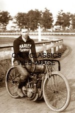 1922 RALPH HEPBURN HARLEY DAVIDSON MOTORCYCLE RACING PHOTO DIRT AND BOARD TRACK
