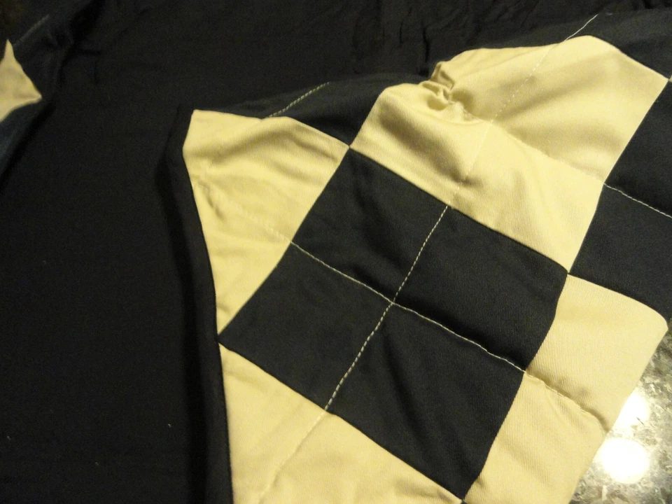 Nuevo ~ 1 Almohada Acolchada Estándar Falsa TOMMY HILFIGER Caqui Azul Marino Argyle Algodón  Foto 4 de 4