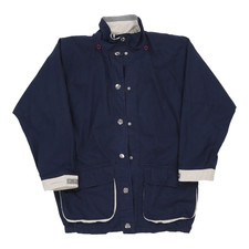 Out Brook Coat - Medium Navy Cotton Blend