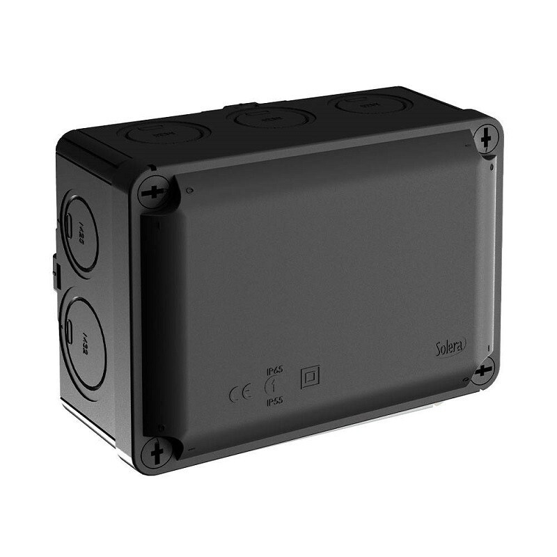 Wiska WUB2B Outdoor Waterproof PVC Adaptable Box IP65 Enclosure Black 153x110x65