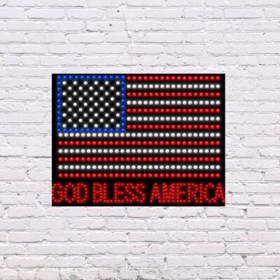 LED God Bless America Sign | Light Up Sign | 20''h x 26''w x 1''d