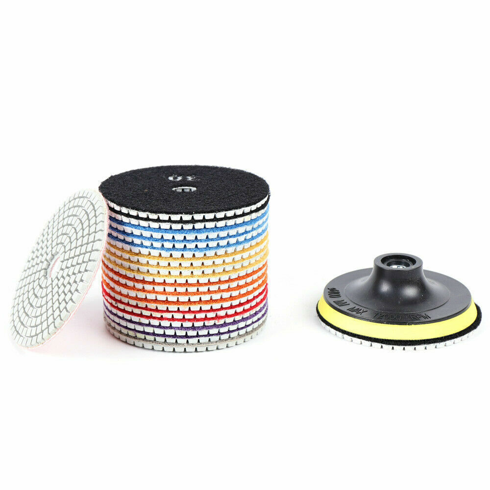 19PCS 4 Inch Diamond Polishing Pads Sanding Tools For Stone Concrete Tile