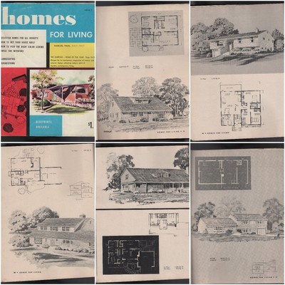 Homes For Living 5 Blue By Samuel Paul 1960s Modern Vintage