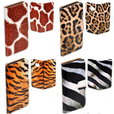 For Samsung Galaxy Series Animal Fur Skin Print Wallet Mobile Phone Cover #1