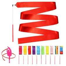 10pc Dance Ribbons Streamers Unisex Kids' Gymnastics Ribbon Wands Rhythm Sticks
