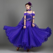 Latin Ballroom Dance Dress Modern Salsa Waltz Standard Long Dress C029 9 Colors