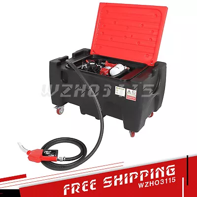 WZHO3115 Black 40 Gallon Portable Gasoline Diesel Fuel Tank with 12V Electric Fuel Pump