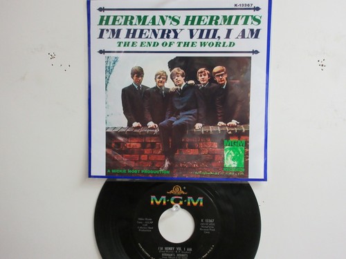 💥' HERMAN'S HERMITS ' HIT 45 + PICTURE [I'm Henry VIII, I Am]   1965 !💥