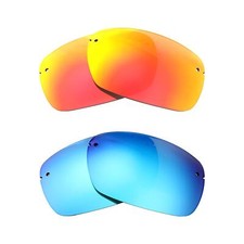 New Walleva Fire Red Ice Blue Polarized Lenses For Maui Jim Kumu Sunglasses