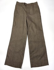 Vintage 70's Yves Saint Laurent Wool Women Wide Leg Trousers France Size 8