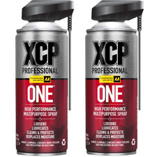 XCP ONE Multi Purpose Aerosol Spray Penetrates Loosens Lubricate Cleans 400ml x2
