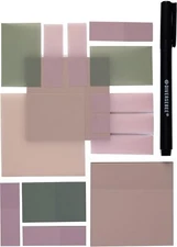 DiverseBee Transparent Sticky Notes (Includes Quick Dry 3 x 3 inches, Pastel 