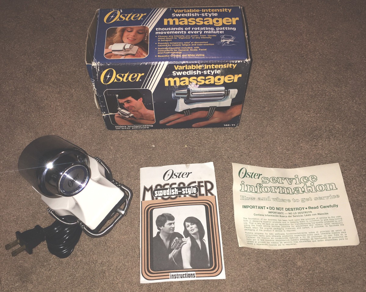 oster handheld vibrating massager Vintage OSTER DUO MASSAGER 205-01 Vibrator Pulsation Original Box 5  Attachments