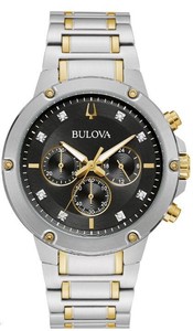Bulova Men's Quartz Chronograph Diamond Accent Two-Tone 43mm Watch 98D159 - Click1Get2 Deals&set=par&price_min=200&sale=mega Discount&set=par&discount=60 Or More&sale=mega Discount