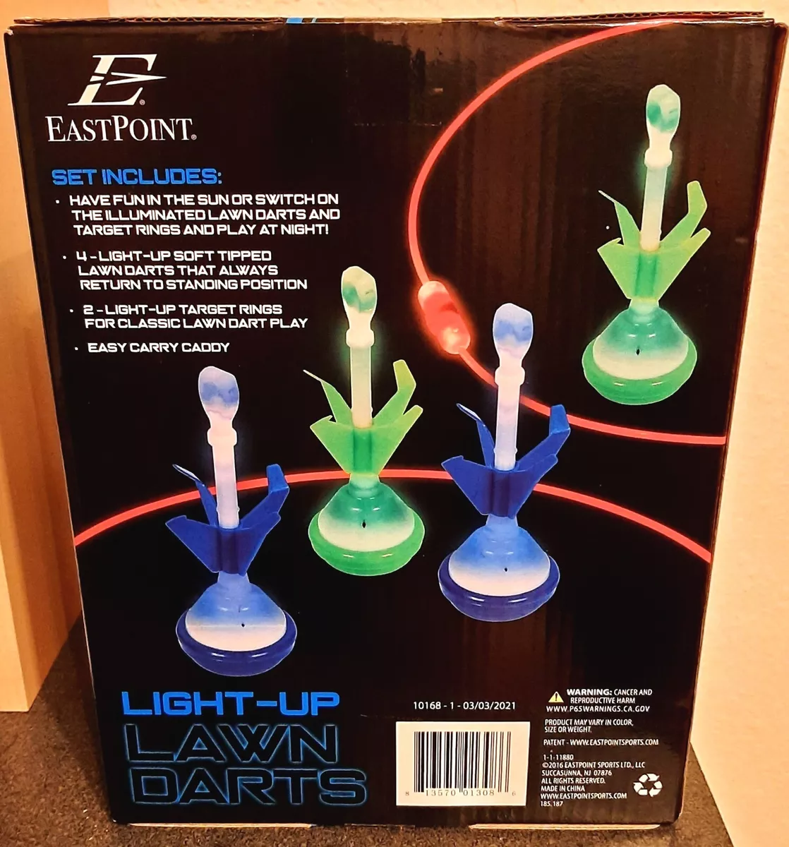 EastPoint Sports LIGHT-UP Lawn Darts Set Backyard Outdoor Day Night  Activity Gam