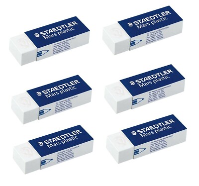   Staedtler  Eraser Mars Premium  Plastic Erasers   52650   6   Erasers  New 