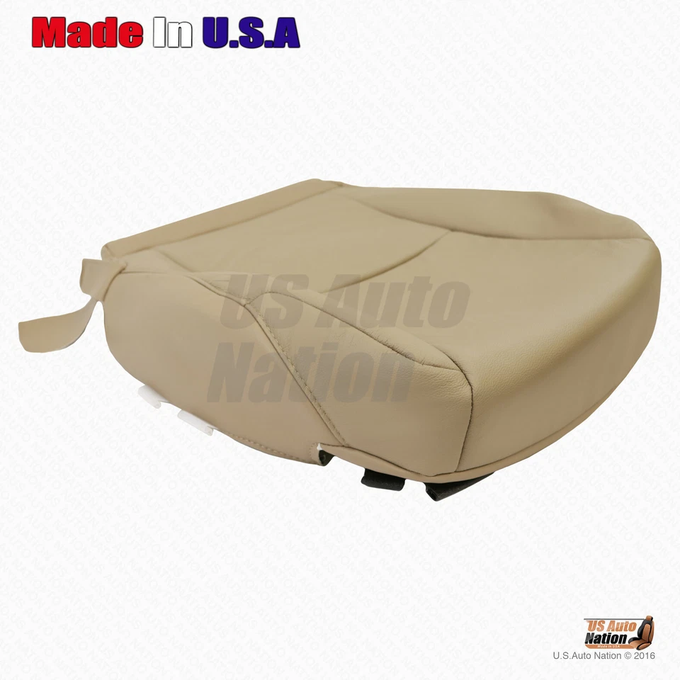 Fits 2015 - 2019 Toyota 4Runner Driver Bottom Leather Replacement Seat Cover Tan - Image 4 of 4