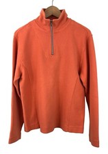 Tommy Bahama 1/4 Zip Pullover Long Sleeve Orange Sweatshirt Men's Size Medium