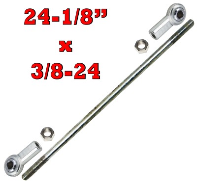 Universal 24-1/8'' x 3/8-24 Tie Rod Steering Kit Set Go Kart Off Road Cart Parts