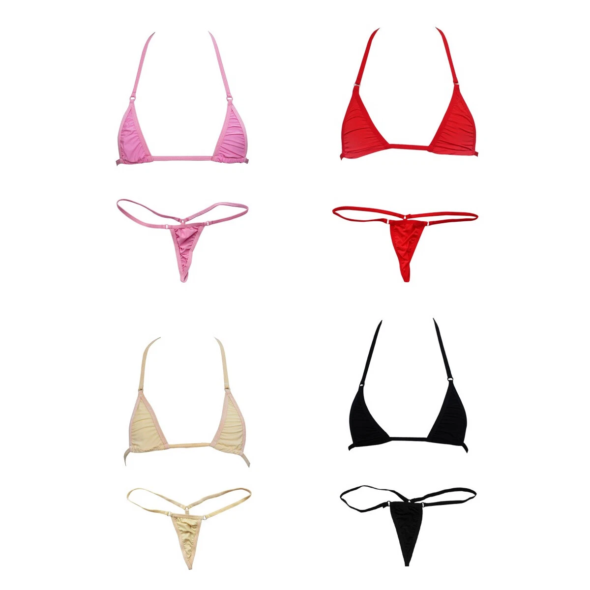 Womens One Piece Swimsuit Bikini Bra G string Micro ThongS Lingerie Bathing Suit
