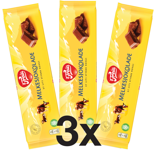 3x Freia Melkesjokolade 200 g - Chocolate con leche noruego - Oferta especial - Imagen 2 de 3