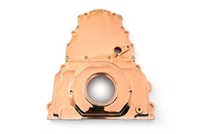 ALUMINUM CHEVY LS TWO PIECE TIMING CHAIN COVER W CAM SENSOR HOLE KIT - COPPER